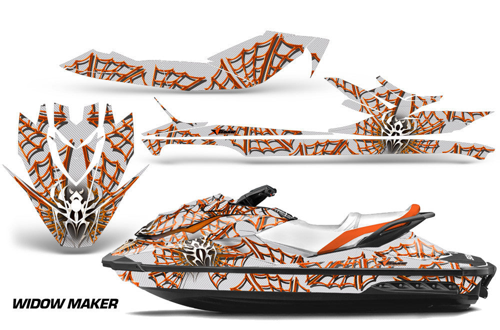 White Orange Widow Maker Design graphics on Sea-Doo GTI watercraft (2011–2019)