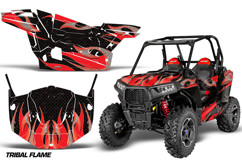 Tribal Flame Black Background Red Design