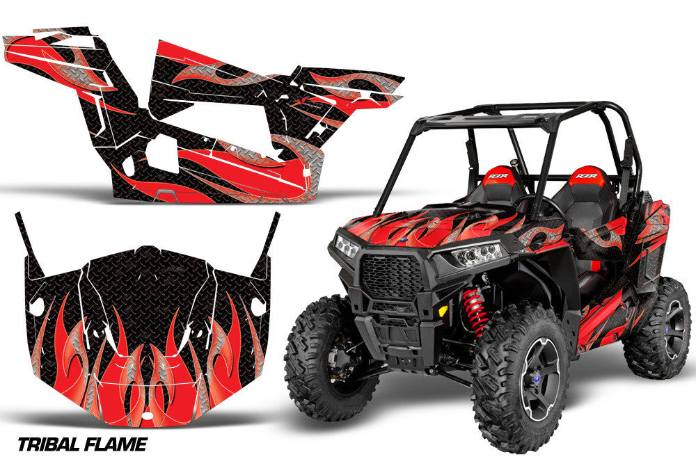 Tribal Flame Black Background Red Design