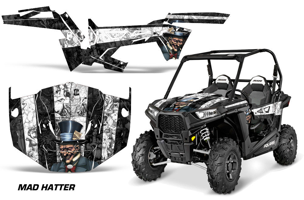 Mad Hatter Black Background White Design