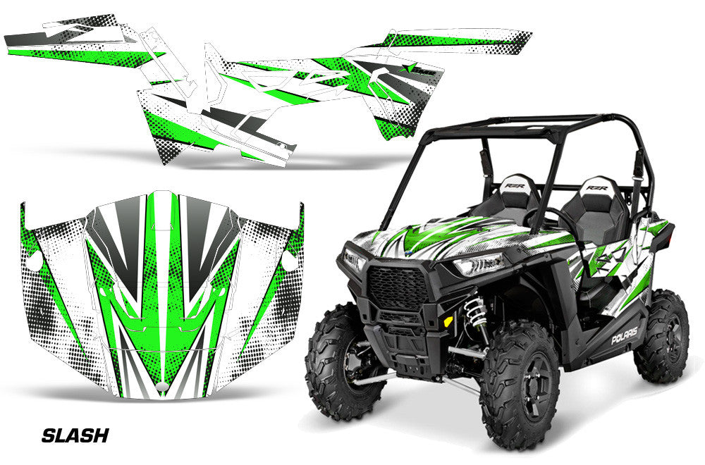 Slash in White Background Green Design