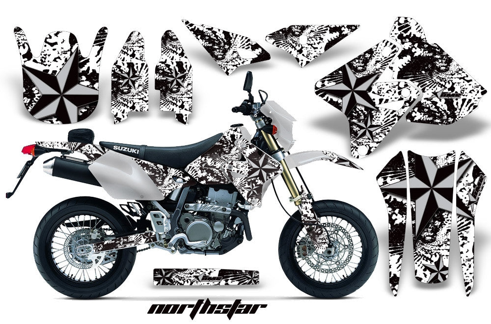 North Star - WHITE background SILVER design