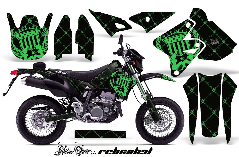 Reloaded - BLACK background BRIGHT GREEN design