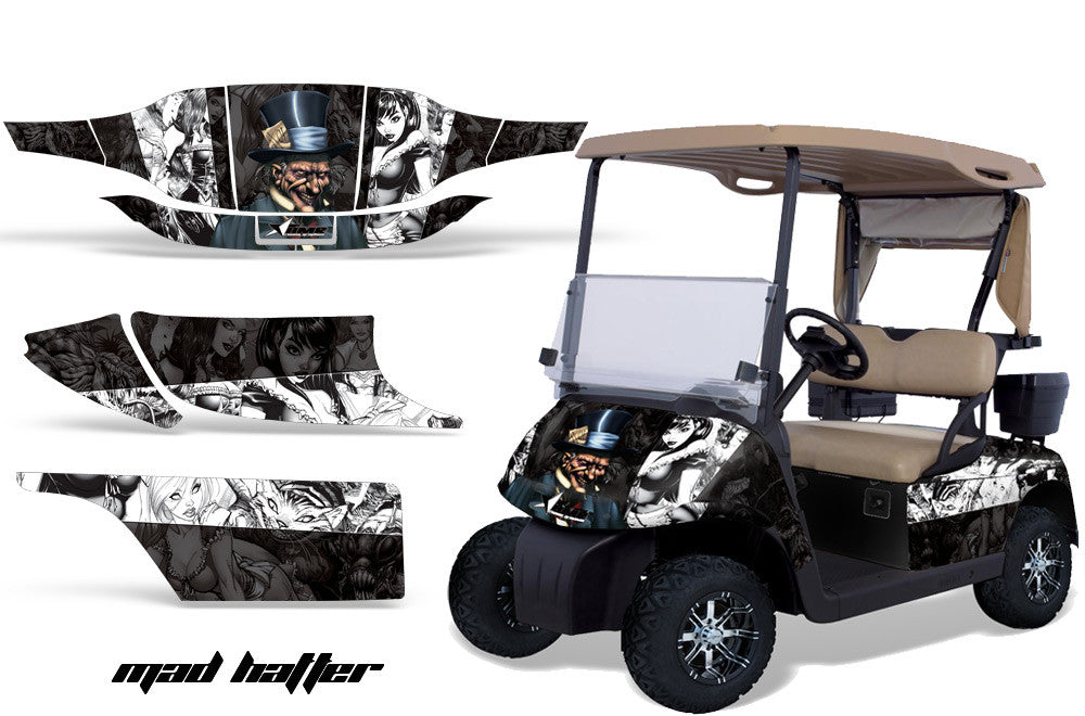 Mad Hatter in White Background Black Design