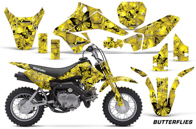 Skulls & Butterflies - Yellow Background Black Design