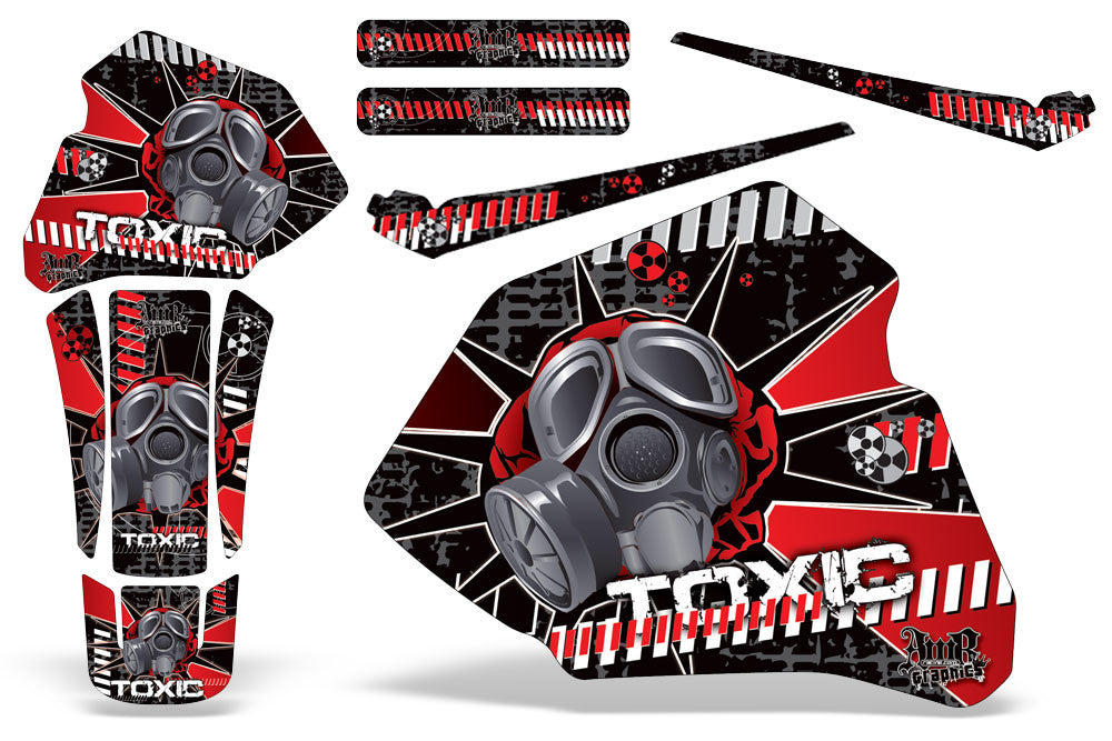 Toxicity - Red Background Black Design (85-00)