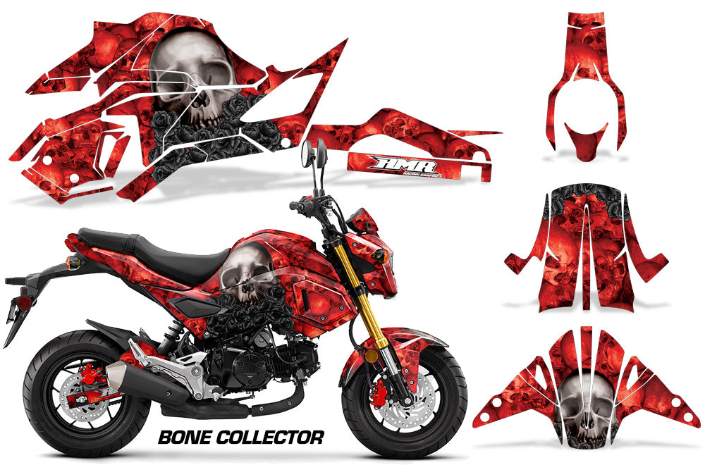 Red Bone Collector Design on a Honda Grom 125 Graphics Kit (2017–2020)