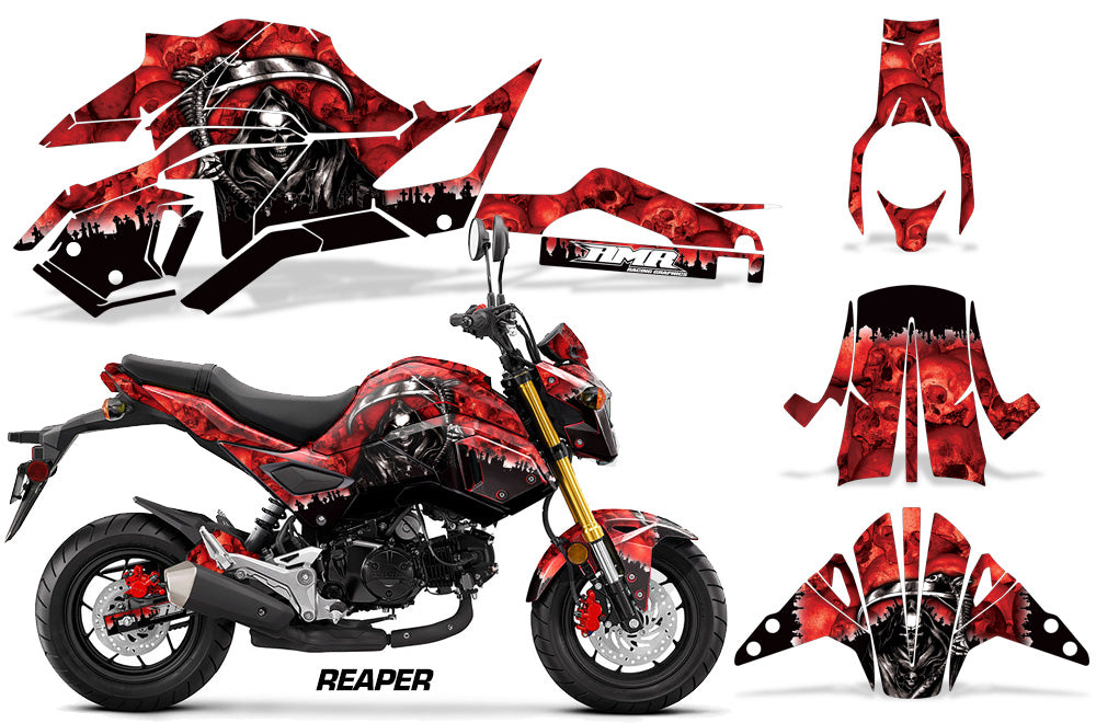 Red Reaper Design on a Honda Grom 125 Graphics Kit (2017–2020)