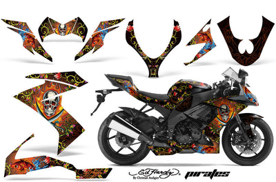 Kawasaki ZX10 Ninja '08-'09 Pirates in Orange Design