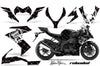 Kawasaki ZX10 Ninja '08-'09 Reloaded in Black Background with White Design