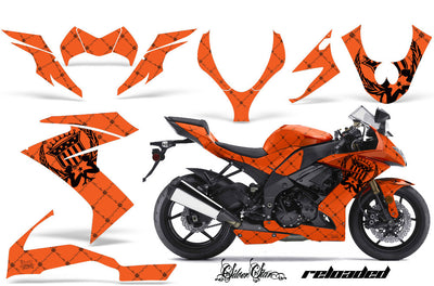 Kawasaki ZX10 Ninja '08-'09 Reloaded in Orange Background with Black Design