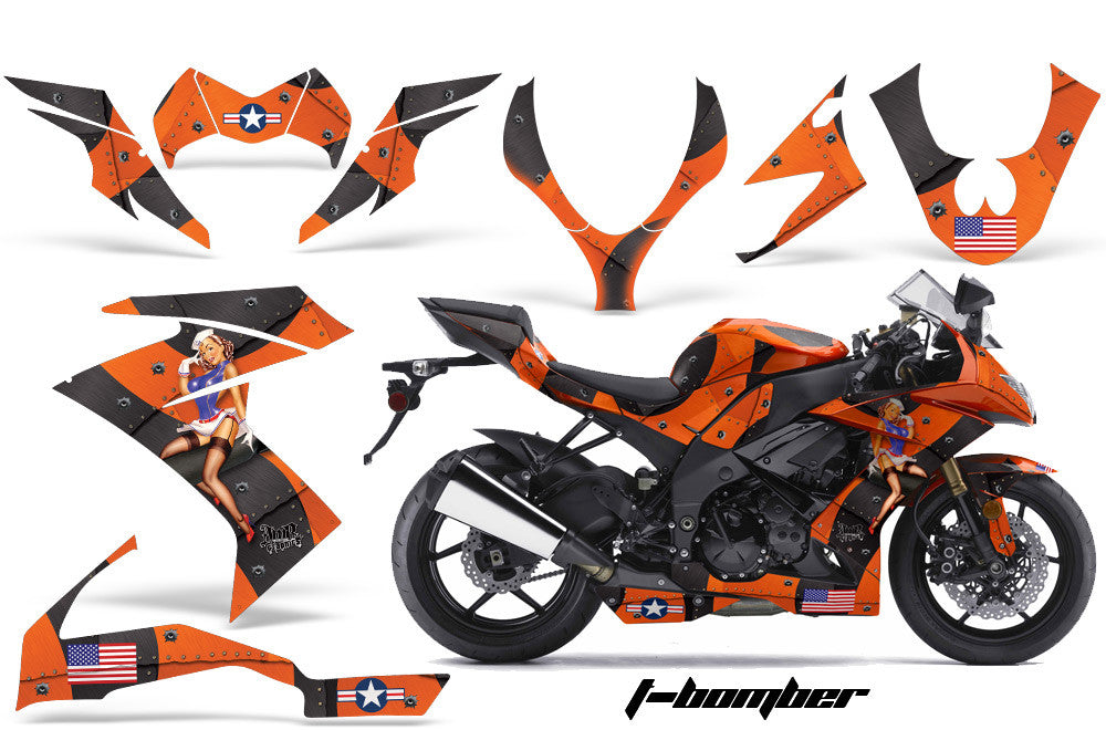Kawasaki ZX10 Ninja '08-'09 T-Bomber in Orange