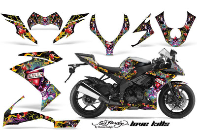 Kawasaki ZX10 Ninja '08-'09 Love Kills in Black Background