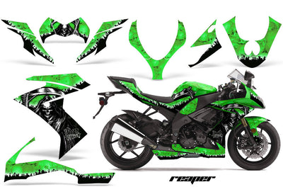 Kawasaki ZX10 Ninja '08-'09 Reaper in Green Background