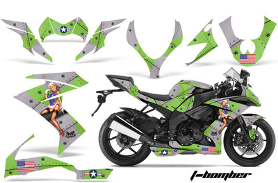 Kawasaki ZX10 Ninja '08-'09 Bomber in Green Design