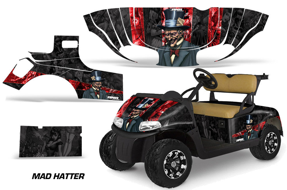 Mad Hatter - Black Background Red Design