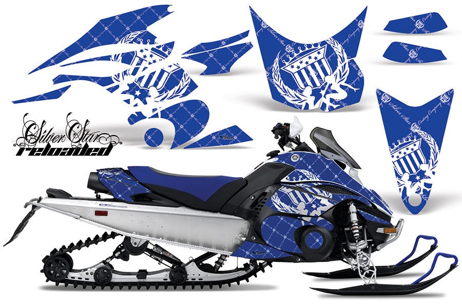 Reloaded Blue Background with White Design