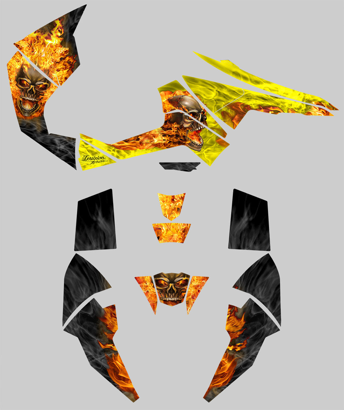 Nitro - Black & Yellow Background, Natural Fire Design