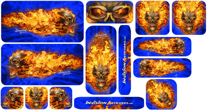 Blue & Natural Fire Design