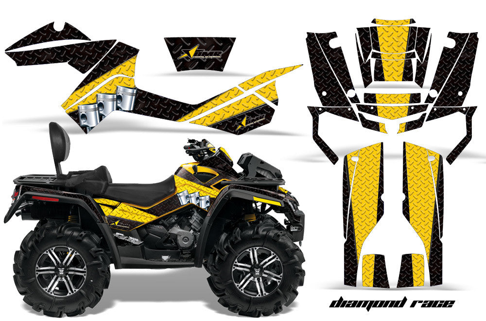 Diamond Race - Black Background Yellow Design
