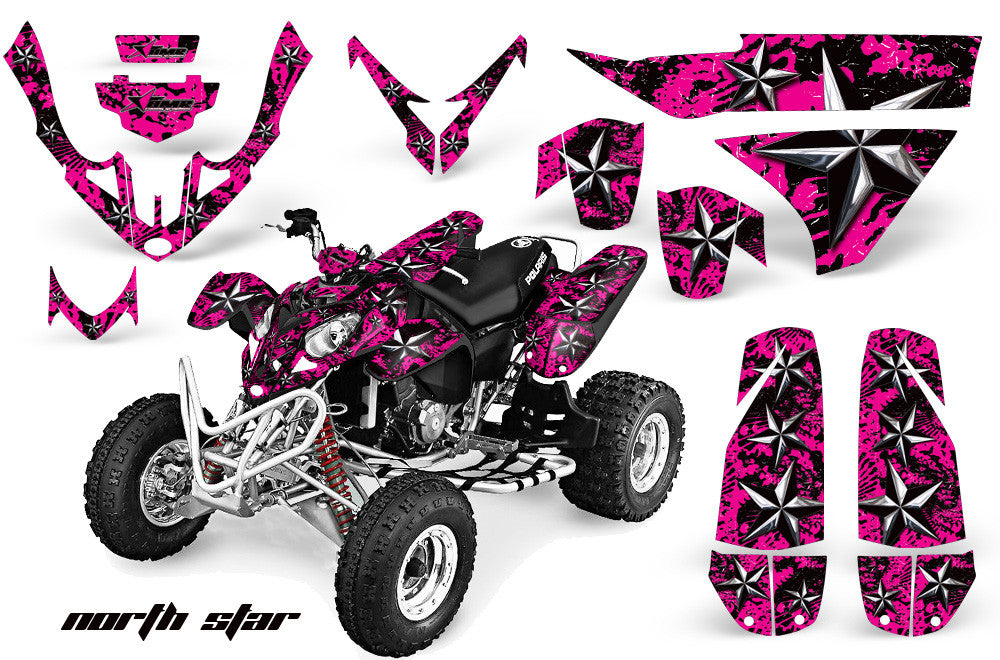 North Star - Pink Background Chrome Design