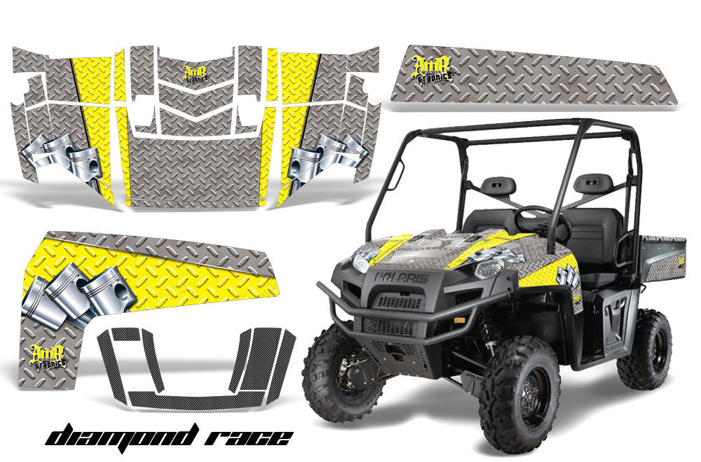 Diamond Race - SILVER background YELLOW design