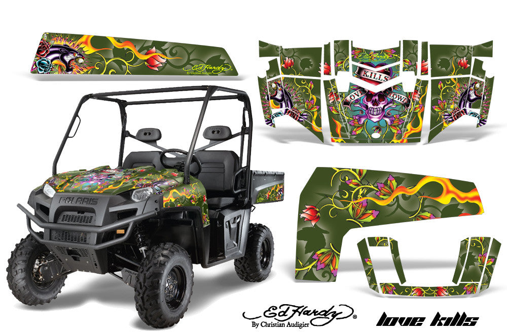 Ed Hardy "Love Kills" - GREEN background