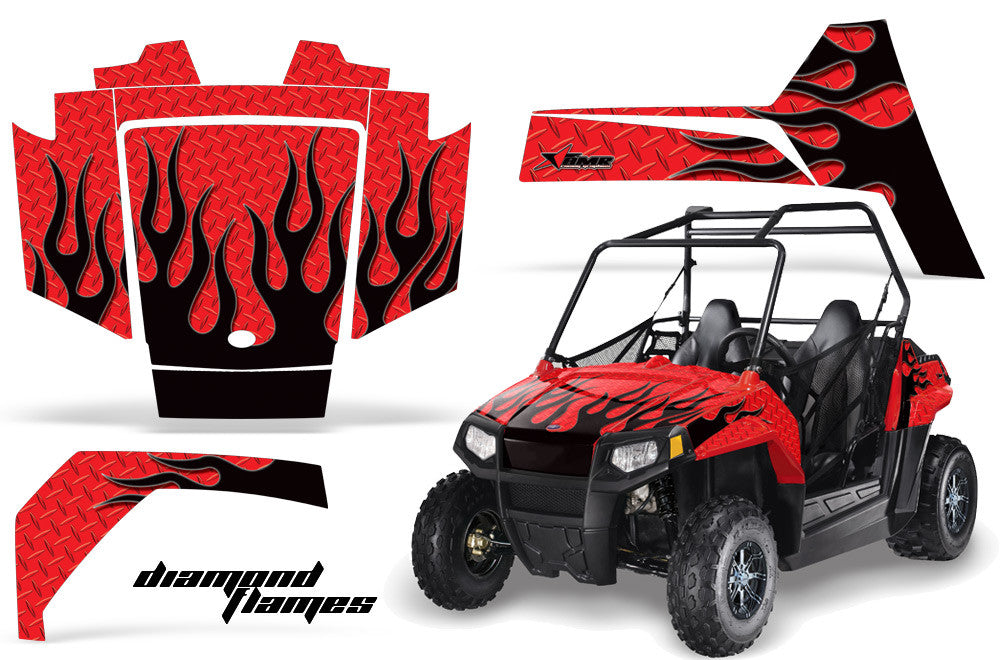 Diamond Flames - RED background BLACK design