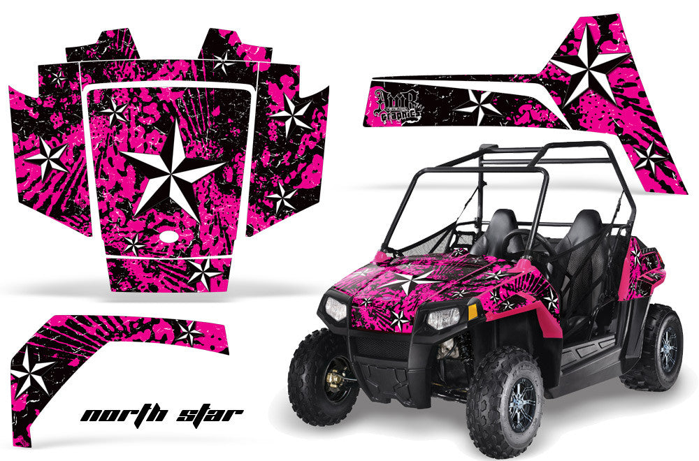 North Star - PINK background WHITE design