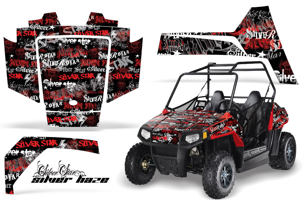 Silver Haze - BLACK background RED design