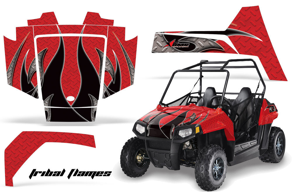 Tribal Flame - RED background BLACK design