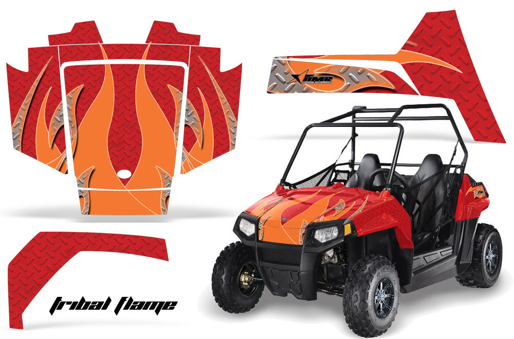 Tribal Flame - RED background ORANGE design