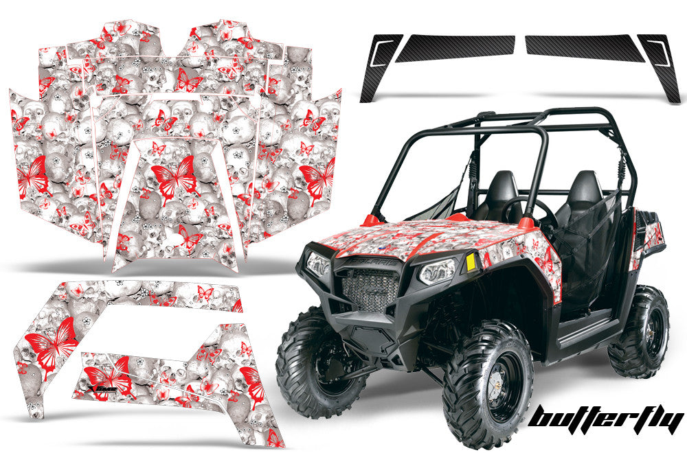 Skulls & Butterflies - Wite Background, Pink Design