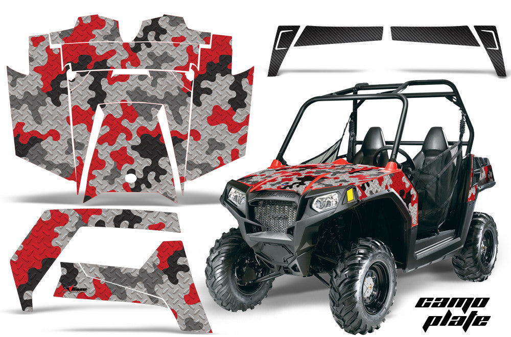 Camo Plate - Black Background, Red Design