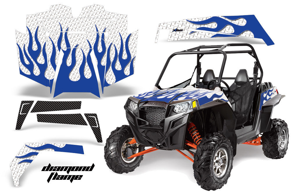 Diamond Flame - White Background Blue Design