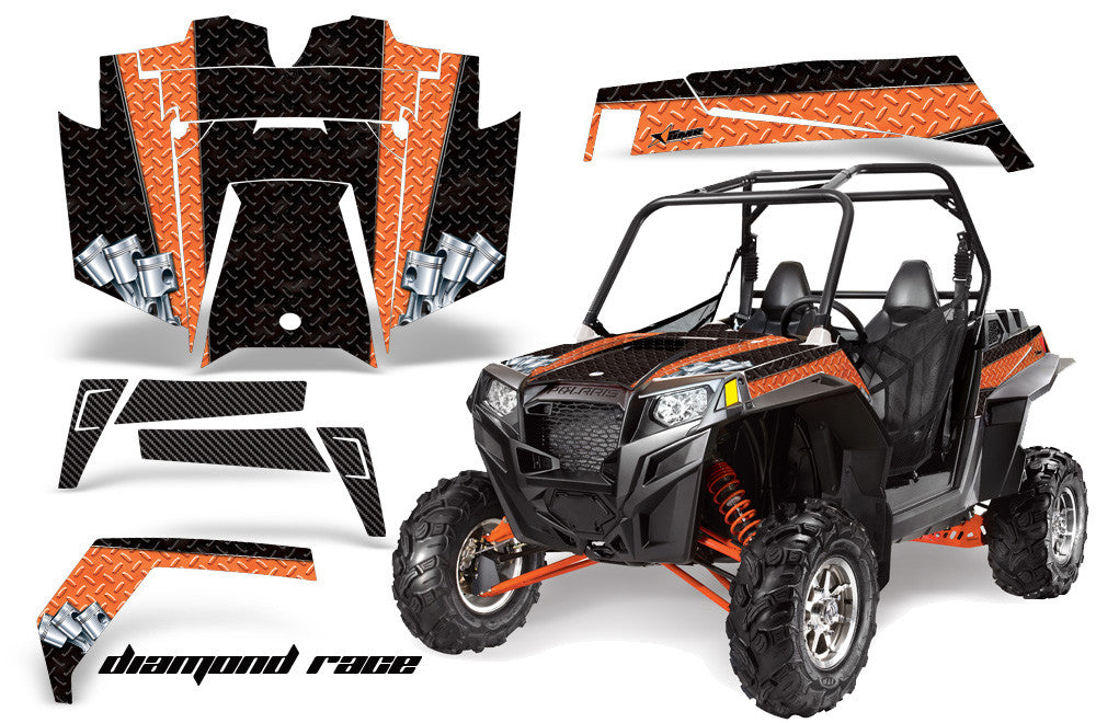 Diamond Race - Black Background - Orange Design