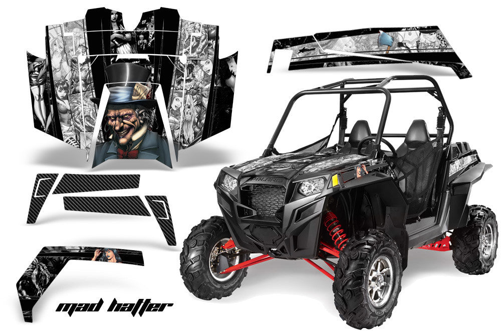 Mad Hatter - Black Background White Design