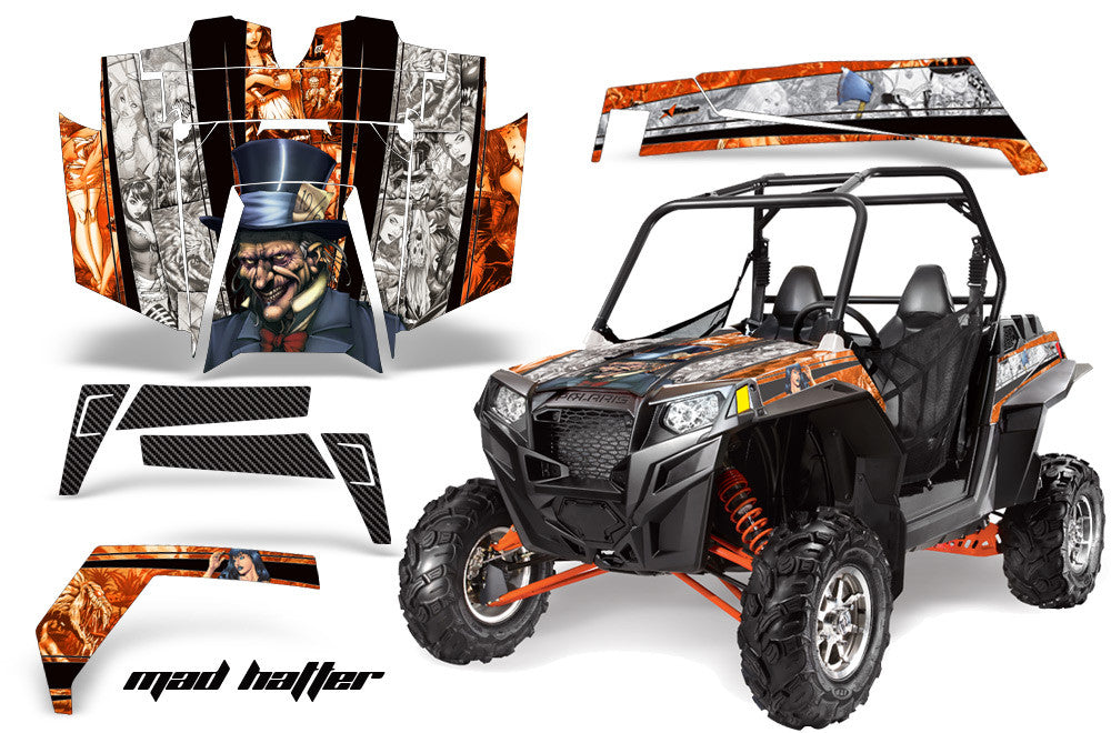 Mad Hatter - Orange Background White Design