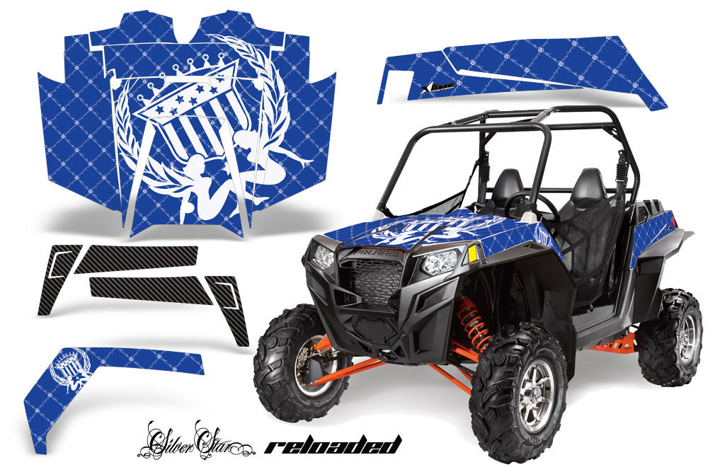 Reloaded - Blue Background White Design