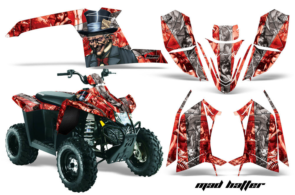 Mad Hatter - Red Background Silver Design