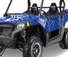 Reloaded in Blue Background White Design on a RZR800 2011