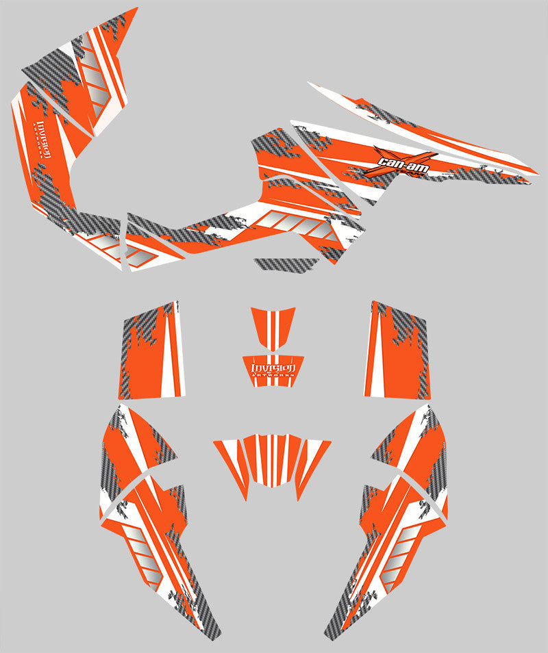Racer X - Orange Background, White Design