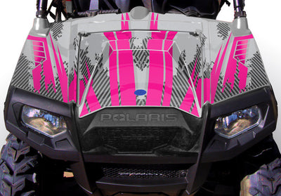 Racer X - Silver Background Pink Design - Hood View