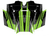 Racer X - Black Background Bright Green Design - Hood View