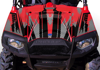 Racer X Red Background Black Design - Hood shot