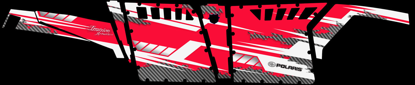 Racer X - Red Background White Design - Side view Pro Armor Doors