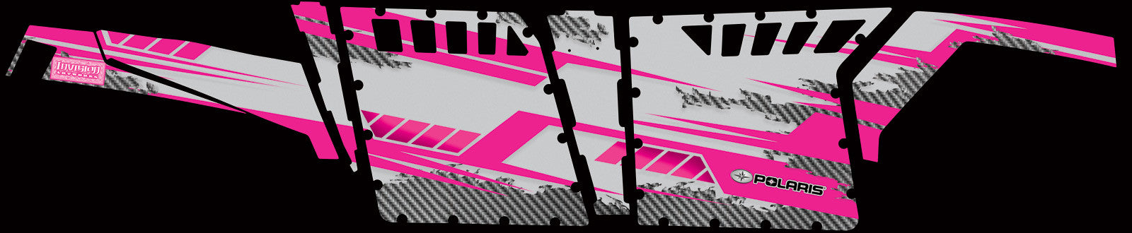 Racer X Silver Background Pink Design - Pro Armor side view