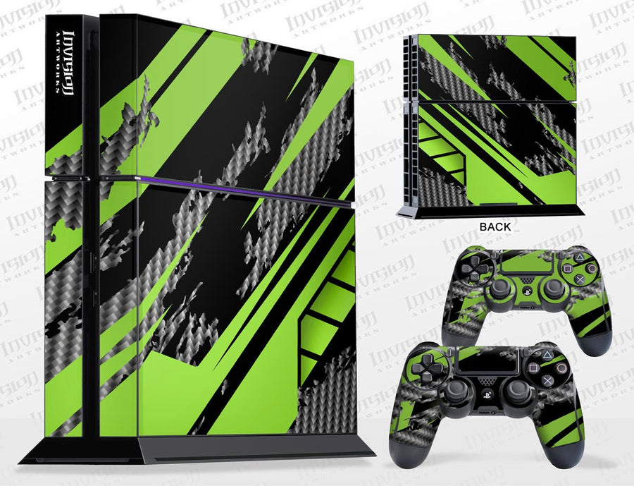 Sony PlayStation 4 Graphics - Console Skin with 2 Controller Skins - Racer-X