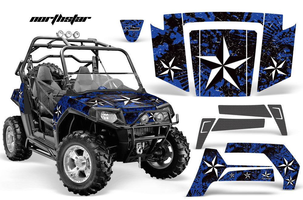 North Star in Blue Background White Design