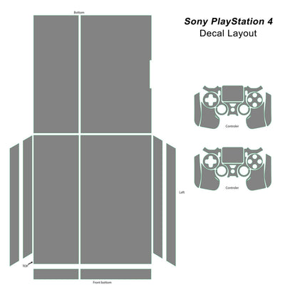 Sony PlayStation 4 Graphics - Console Skin with 2 Controller Skins - Racer-X